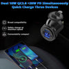YJ-DS2082 12V 56W Dual QC 3.0 and PD Port USB Car Charger Socket with Voltmeter & Button