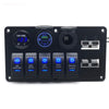 YJ-ADSP030 Double 50A Anderson Plug Panel Flush Surface Mount with 5 x Rocker Switch, Cigarette Lighter Socket, Dual QC 3.0 USB Charger & Voltmeter for Caravan Camper Boat Truck SB50