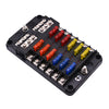 YJ-FB-12-N 12-Way Fuse Box Block Holder with LED Indicator Waterproof
