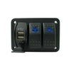 YJ-SP-AC2 12V 24V 3 Gang Slimline LED Rocker Switch Panel USB Car Charger for 4WD Boat Caravan