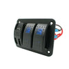 YJ-SP-AC2 12V 24V 3 Gang Slimline LED Rocker Switch Panel USB Car Charger for 4WD Boat Caravan