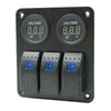 YJ-SP-DU3 3 Rocker Switch + Dual Voltmeter Voltage Display Panel for Car 4WD Boat Caravan