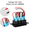 YJ-SP-34 12V 24V 4 Gang Slimline LED Rocker Switch Panel USB Car Charger for 4WD Boat Caravan