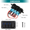 YJ-SP-34 12V 24V 4 Gang Slimline LED Rocker Switch Panel USB Car Charger for 4WD Boat Caravan