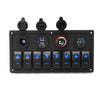 YJ-SP-019 12V 24V 8 Gang LED Rocker Switch Panel USB Car Charger for 4WD Boat Caravan