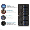 YJ-SP-019 12V 24V 8 Gang LED Rocker Switch Panel USB Car Charger for 4WD Boat Caravan