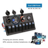 YJ-SP-019 12V 24V 8 Gang LED Rocker Switch Panel USB Car Charger for 4WD Boat Caravan