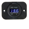 YJ-DS4210 DC 12V 24V Car Voltmeter with LED Digital Display Panel, Waterproof Voltage Gauge Meter with Blue Light