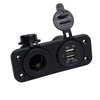DS5-1011/2013 DC 12V 24V Cigarette Socket + Dual USB with Two Hole Panel