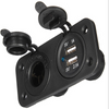 DS5-1011/2013 DC 12V 24V Cigarette Socket + Dual USB with Two Hole Panel