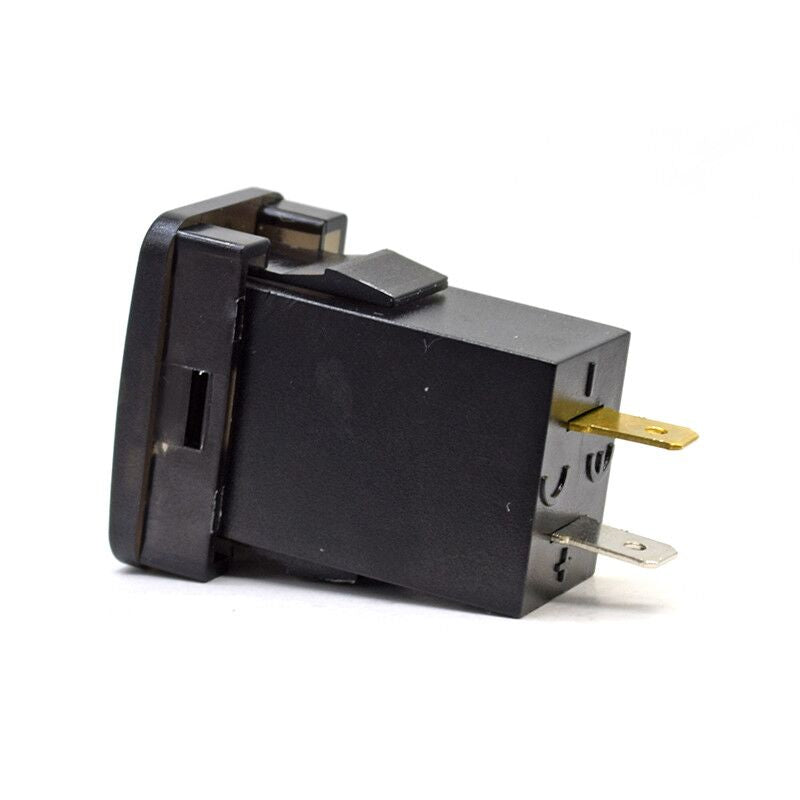 YJ-TVQ-T001N PD Type C + QC 3.0 USB Charger with Volt Display for Small Toyota Push Button Switch Blue LED - New Model
