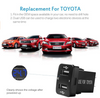 YJ-UVU-T001N Dual USB Charger + Volt Display for Small Toyota Push Button Switch Blue LED - New Model
