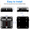 YJ-FB-6-N 6-Way Fuse Box Blade Fuse Block Holder Screw Nut Terminal W/Negative Bus