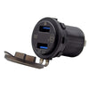 YJ-DS8002S 12V/24V QC3.0 Quick Charge 3.0 Dual USB Car Charger Socket with Touch Switch & LED Voltmeter