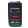 YJ-ST132B-O PD Type C + QC 3.0 USB Charger for Large Toyota Push Button Switch Blue LED - Old Model