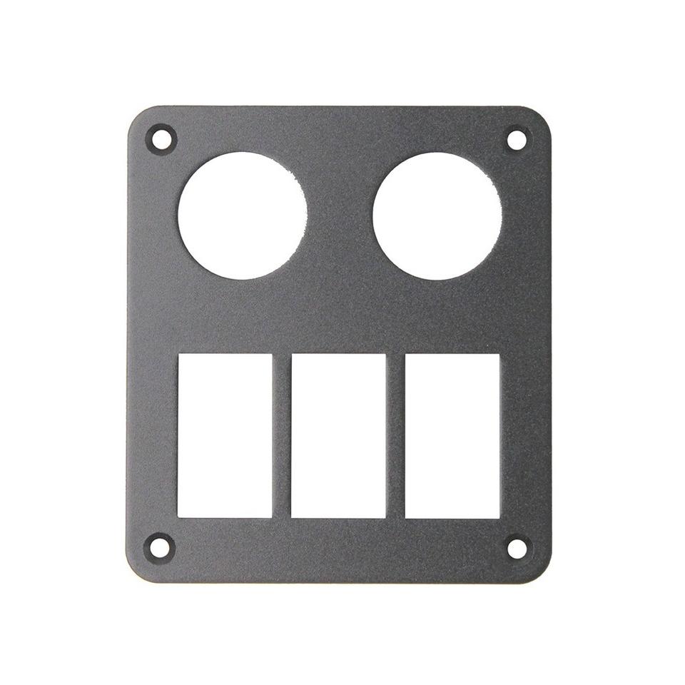 YJ-RSP-A23 Aluminium Panel for 3 Rocker Switch + 2 Gang Charger