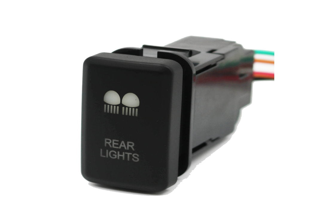 Small TOYOTA Replacement Dash Push Button Switch Blue LED for Prado Hilux Landcruiser - New Model