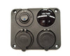 YJ-DA2077 12V/24V Toggle Switch Panel, Dual USB Charger Port, Digital Voltmeter, Cigarette Lighter Socket