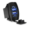 YJ-UCC-T004 3.1A DC 5V 12-24V Rocker Style Car USB Charger - with Blue LED Light Dual USB Power Socket