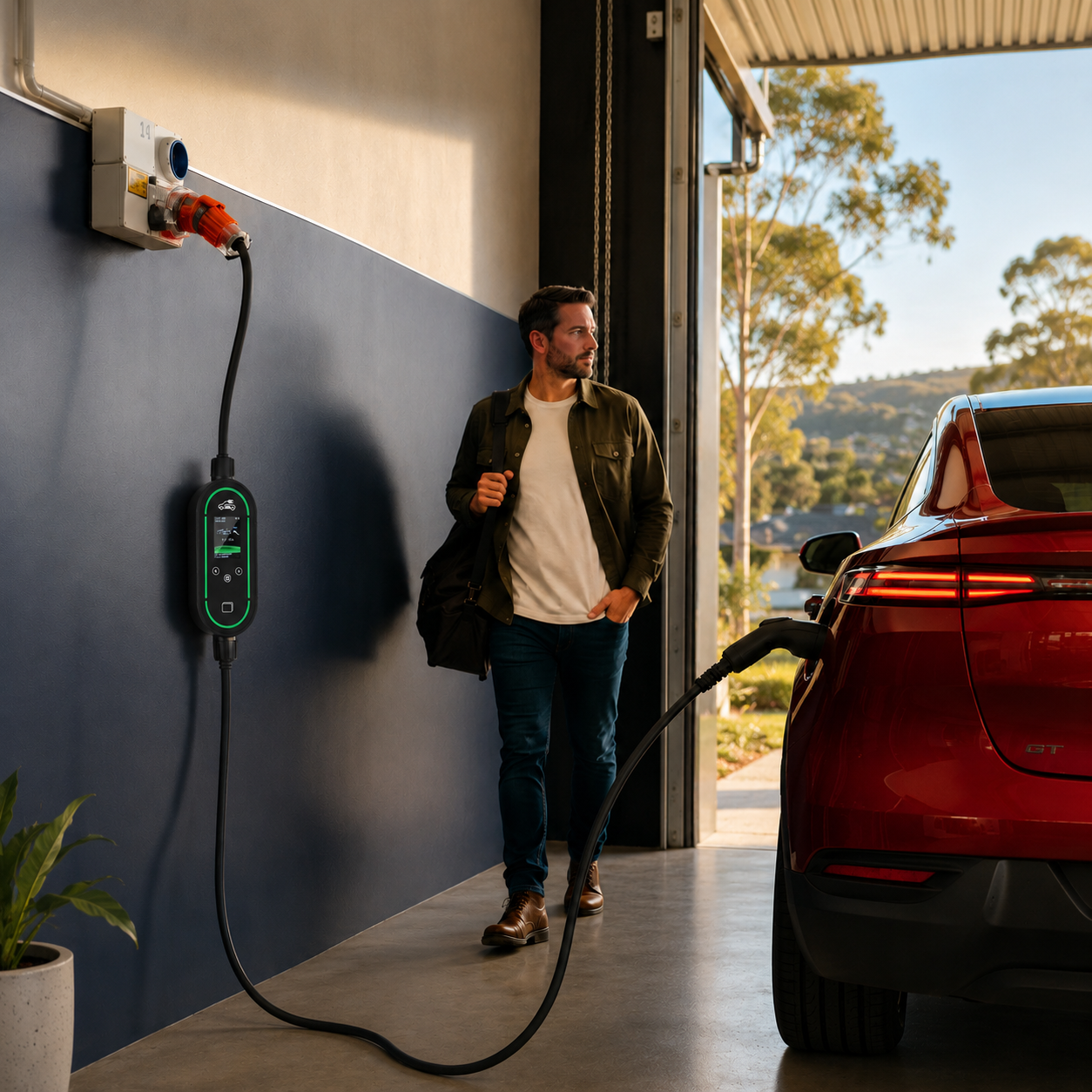 Single Phase 7.4Kw Portable EV Charger - 3 Pin 32amp Plug
