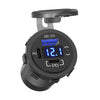 YJ-DS2083 12V 58W Dual PD and QC 3.0 Port USB Car Charger Socket with Voltmeter & Button