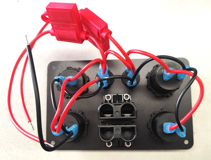 YJ-ADS-01 12V/24V Toggle Switch Panel Flush Surface Mount, Dual USB 3.0 Charger Port, Double Anderson Plug, Digital Voltmeter, Cigarette Lighter Socket