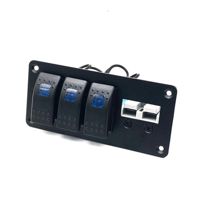 YJ-ADSP027 50A Anderson Plug Panel Flush Surface Mount with 3 x Rocker Switch for Caravan Camper Boat Truck SB50