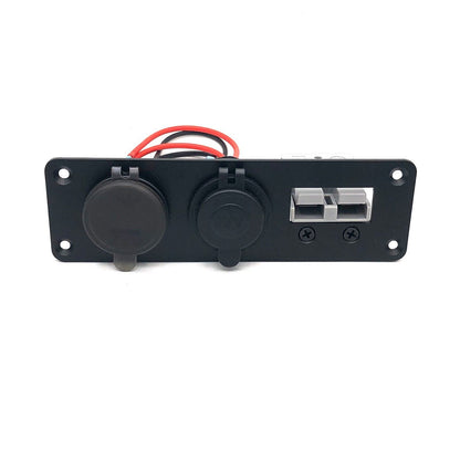 YJ-ADSP032 50A Anderson Plug Panel Flush Surface Mount with Cigarette Lighter Socket & Dual PD QC 3.0 USB Charger for Caravan Camper Boat Truck SB50