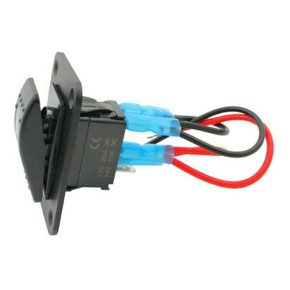 YJ-SP-A01 12V 24V 1 Gang Slimline LED Rocker Switch Panel for 4WD Boat Caravan