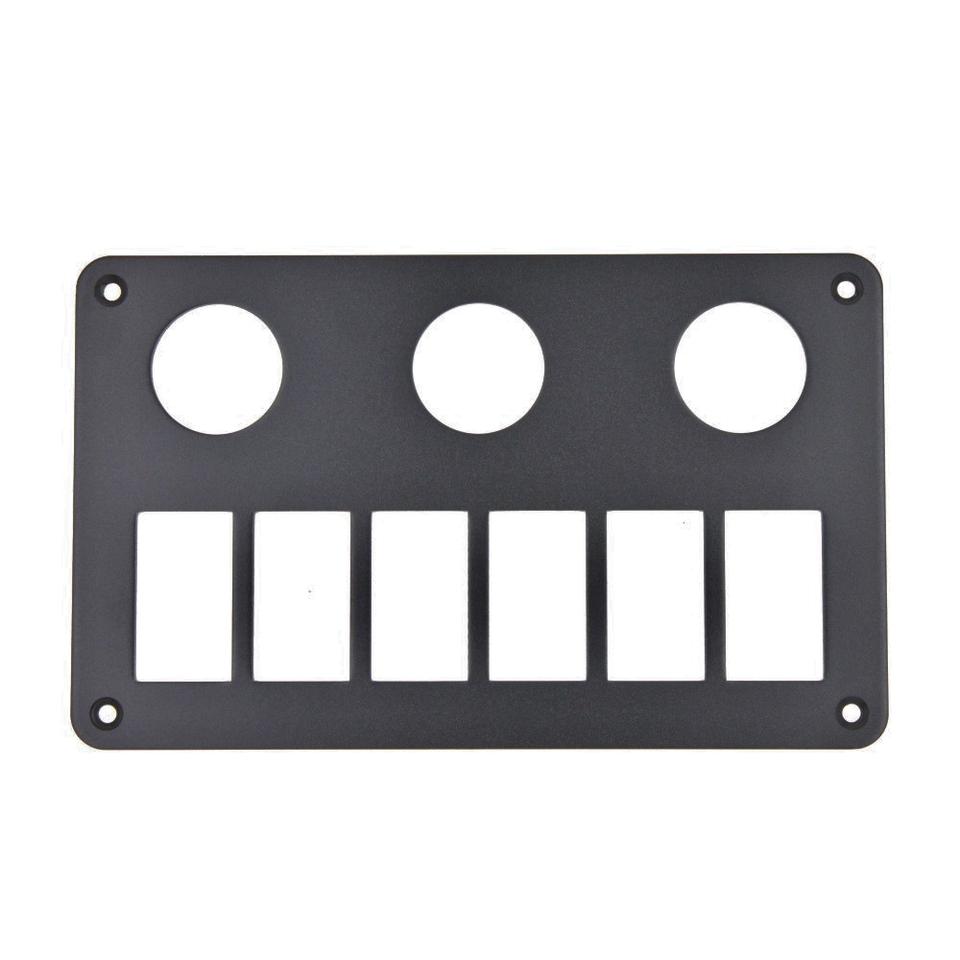 YJ-RSP-A36 Aluminium Panel for 6 Rocker Switch + 3 Gang Charger