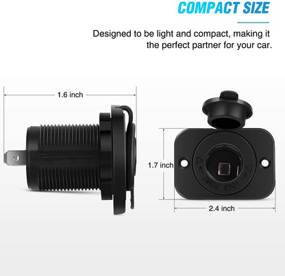 DS1211 12~24V Power Cigarette Lighter Socket with Panel for Flush & Surface Mount