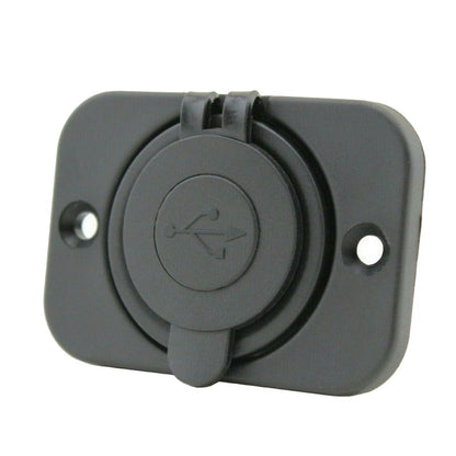 YJ-DS2213 Dual USB Car Charger Socket Waterproof Power Outlet 12V/24V 1.0A & 2.1A with One Hole Panel
