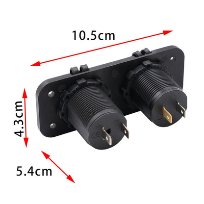 DS5-1011/2013  DC 12V 24V Cigarette Socket + Dual USB with Two Hole Panel