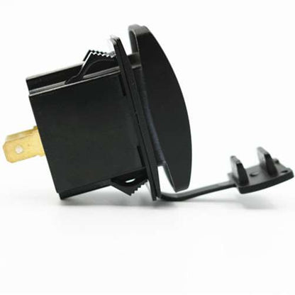 YJ-UCC-T004 3.1A DC 5V 12-24V Rocker Style Car USB Charger - with Blue LED Light Dual USB Power Socket