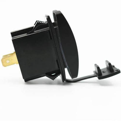 YJ-UCC-T007 QC3.0+ Type C PD Dual DC 5V 12-24V Rocker Style Car USB Charger - with Dual USB Power Socket
