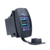 YJ-UCC-T006 Dual QC3.0 DC 5V 12-24V Rocker Style Car USB Charger - with Blue LED Light Dual USB Power Socket