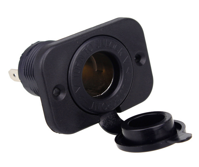 DS1211 12~24V Power Cigarette Lighter Socket with Panel for Flush & Surface Mount