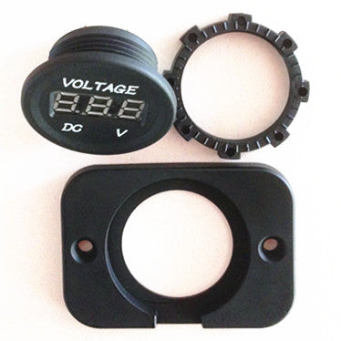 YJ-DS4210 DC 12V 24V Car Voltmeter with LED Digital Display Panel, Waterproof Voltage Gauge Meter with Blue Light
