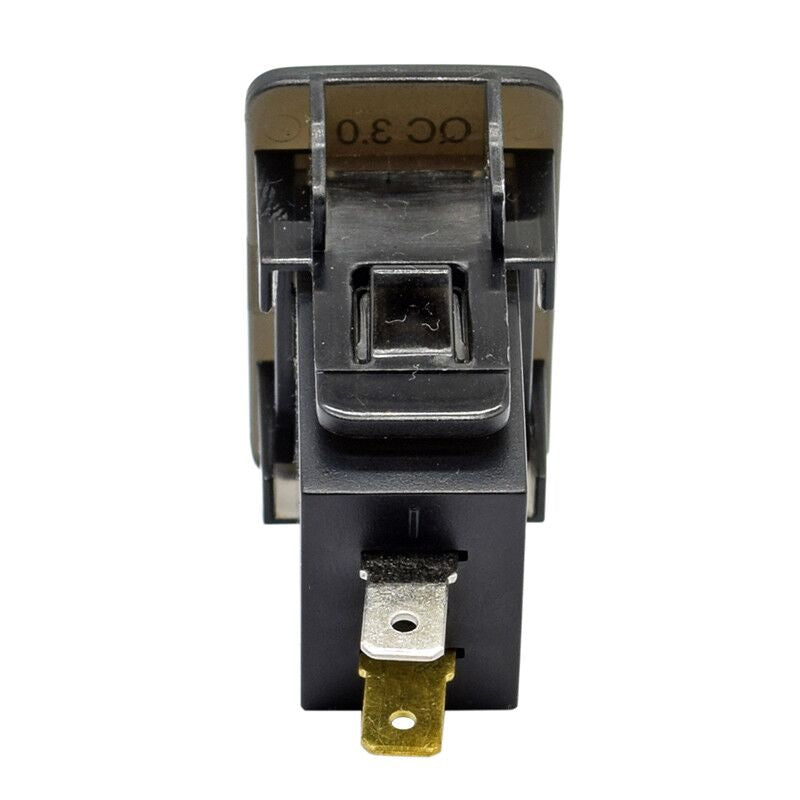 YJ-DQ-T001N Dual QC3.0 USB Charger with Volt Display for Small Toyota Push Button Switch Blue LED - New Model