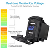 YJ-UCC-T008C 4.2A Dual USB Car Charger Universal Rocker Style - Blue LED Digital Display Voltmeter Monitor Battery Voltage