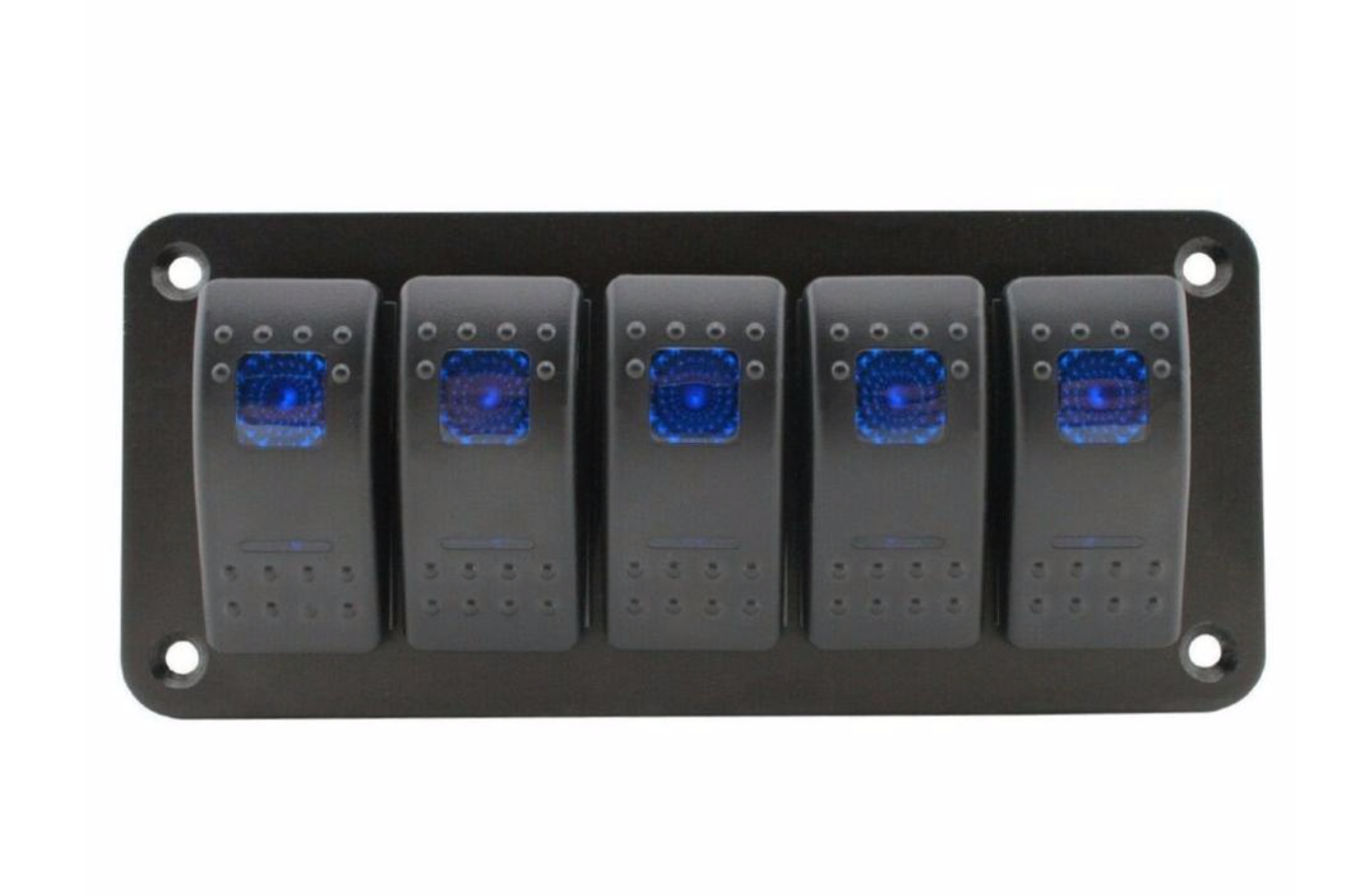 YJ-SP-A05 12V 24V 5 Gang Slimline LED Rocker Switch Panel for 4WD Boat Caravan