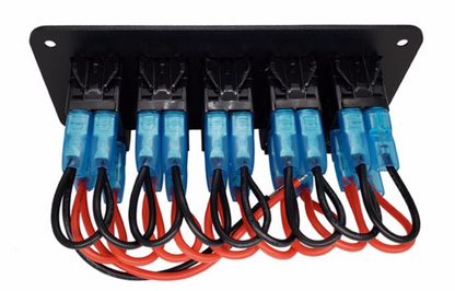 YJ-SP-A05 12V 24V 5 Gang Slimline LED Rocker Switch Panel for 4WD Boat Caravan