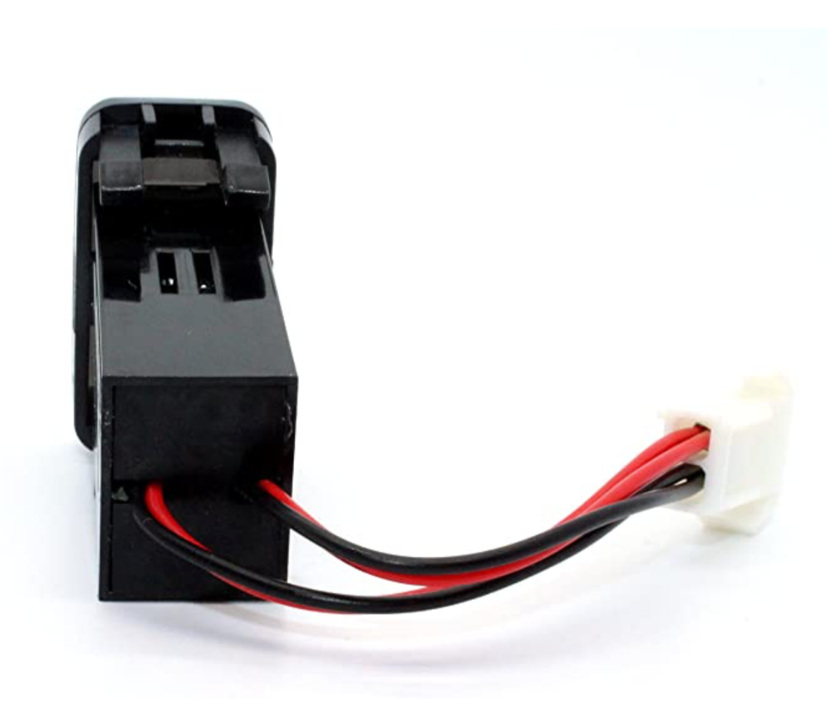YJ-VU-T001N Single USB Charger + Volt Display for Small Toyota Push Button Switch Blue LED - New Model