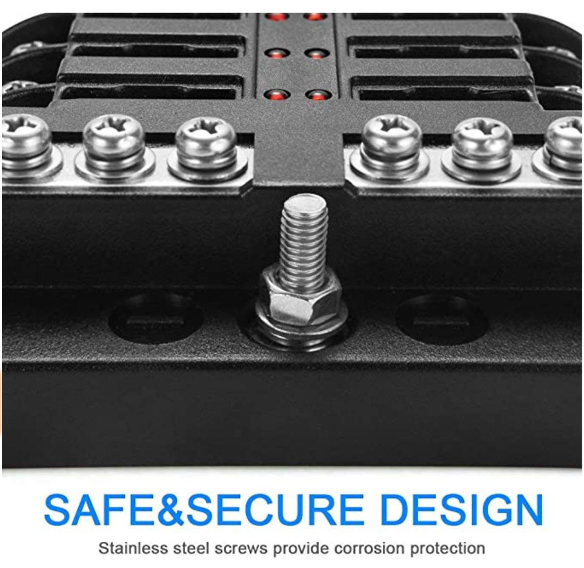 YJ-FB-6-N 6-Way Fuse Box Blade Fuse Block Holder Screw Nut Terminal W/Negative Bus