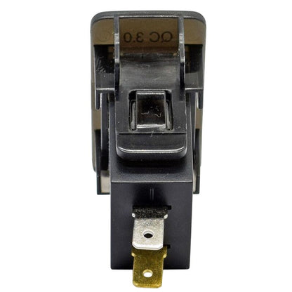 YJ-DQ-T001O Dual QC3.0 USB Charger with Volt Display for Large Toyota Push Button Switch Blue LED - Old Model