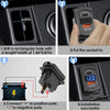 YJ-DS2312 PD Type C + QC 3.0 USB Charger Universal Rocker Switch Style - Blue LED Digital Display Voltmeter Monitor Battery Voltage