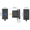 YJ-DS2312 PD Type C + QC 3.0 USB Charger Universal Rocker Switch Style - Blue LED Digital Display Voltmeter Monitor Battery Voltage