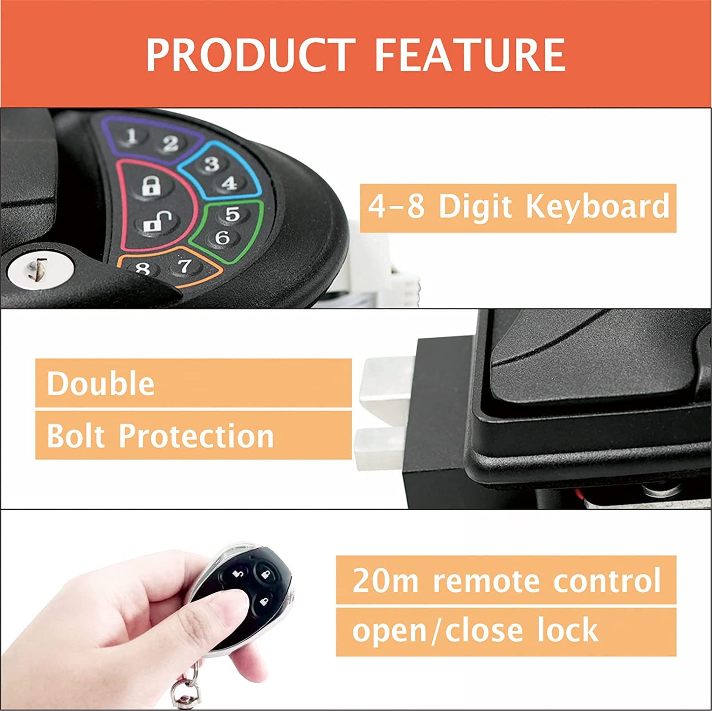 RV Keyless Entry Door Lock with Remote Control FOB & Keypad for Caravan Camper Trailer