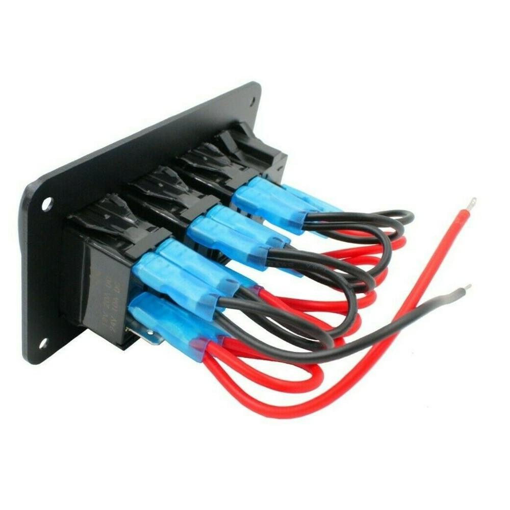 YJ-SP-AC3 12V 24V 3 Gang Slimline LED Rocker Switch Panel USB Car Charger for 4WD Boat Caravan
