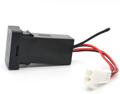 YJ-TV-T001N Digital Voltmeter Temperature Gauge 2 in 1 LED Display for Small Toyota Push Button Switch - New Model